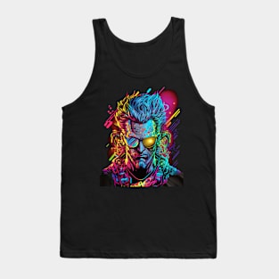 Neon Cyberpunk Fighter - V1.05 Tank Top